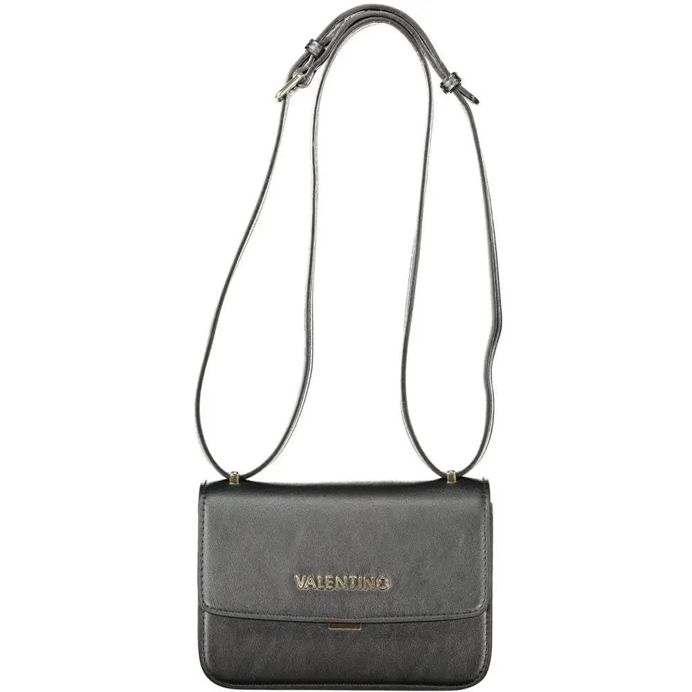 Mario Valentino sort polyethylene crossbody taske med guld-logo