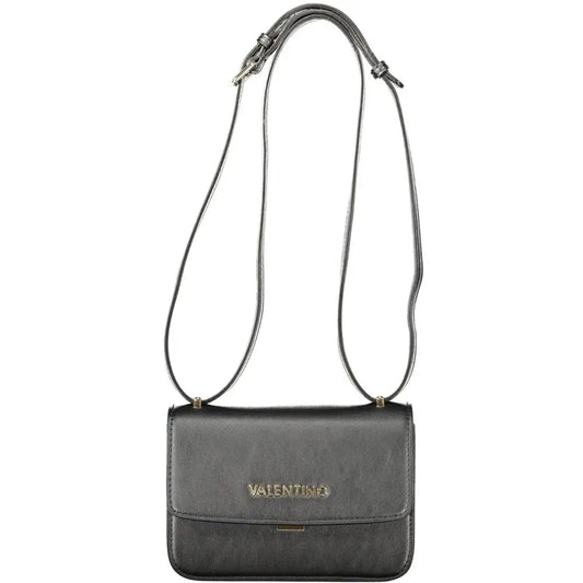 Mario Valentino sort polyethylene crossbody taske med guld-logo