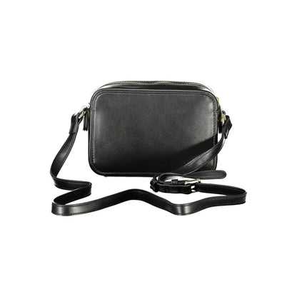 Mario Valentino sort faux læder crossbody taske med justerbar rem