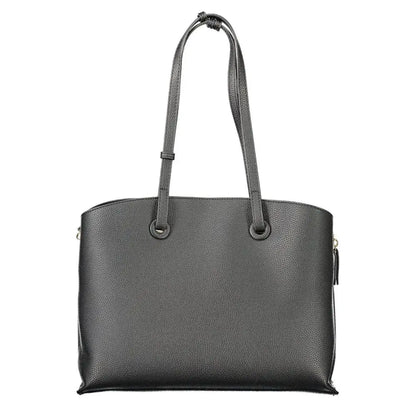 Mario Valentino black polyethylene pebbled leather tote bag
