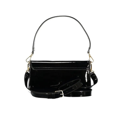 Mario Valentino sort polyurethan crossbody taske, 100% original