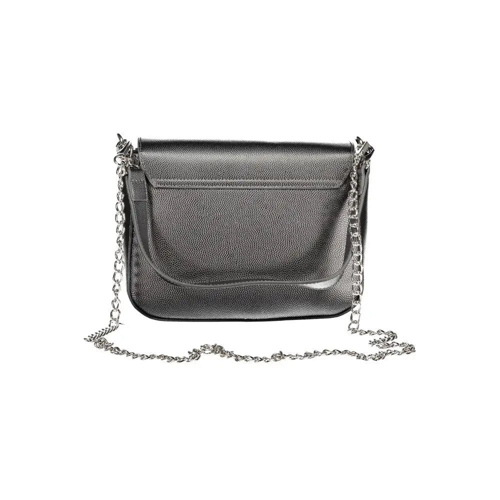 Sleek Mario Valentino Grigio polyurethane crossbody bag in metallic gray