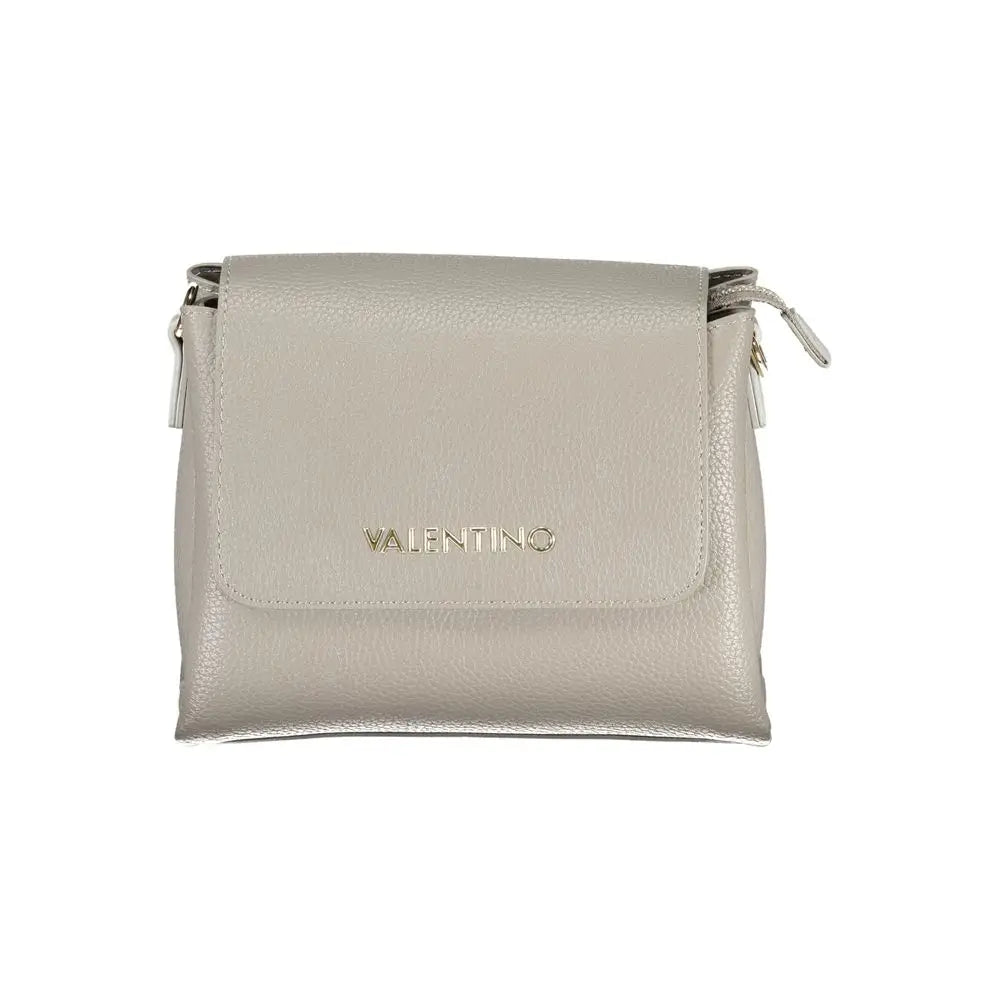 Sleek Mario Valentino grigio crossbody bag in light gray polyurethane leather