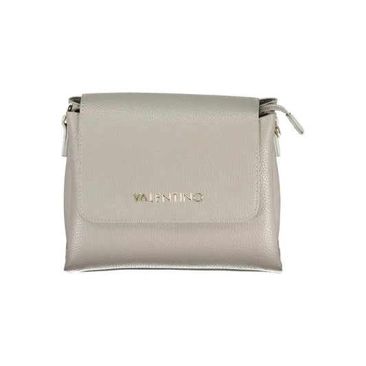 Sleek Mario Valentino grigio crossbody bag in light gray polyurethane leather