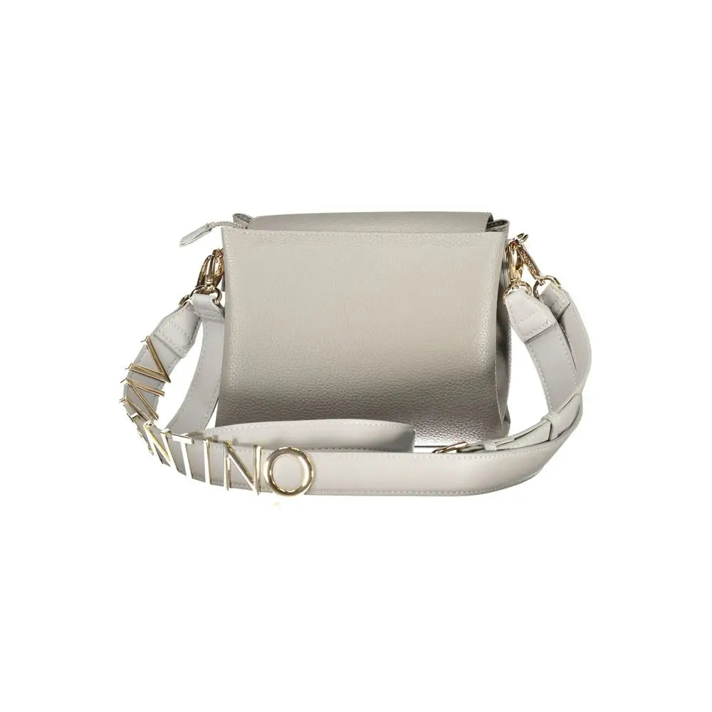 Mario Valentino Grigio læder crossbody taske med guld hardware