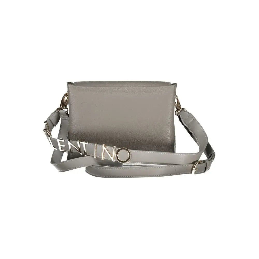 Mario Valentino Grigio crossbody taske med tekstureret læder og metaltekst