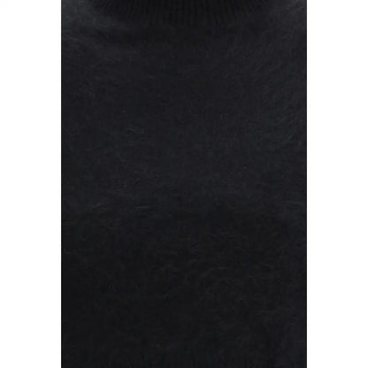Max Maras sort cashmere sweater med sort tekstureret strik
