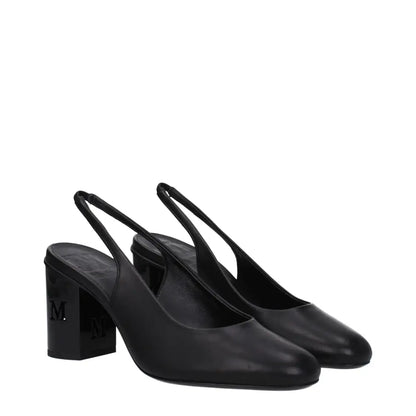 Max Mara Black Leather High Heel Pumps