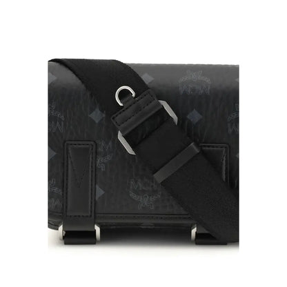 MCM sort crossbody taske med monogram mønster, justerbar rem. Spar 30-70% på 100% originale brands