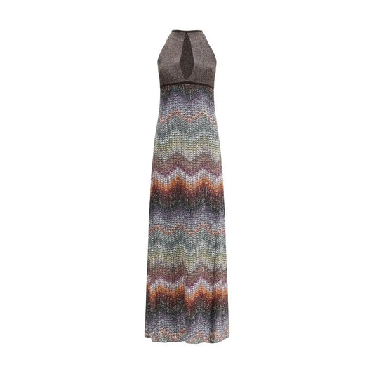 Missoni multicolor lang kjole med zigzag mønster i outlet mærkevarer