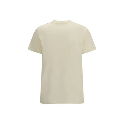 Monclers beige bomulds t-shirt i cremfarvet bomuld