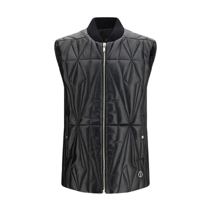 Moncler x Rick Owens rick owens black quilted vest med diamantmønster