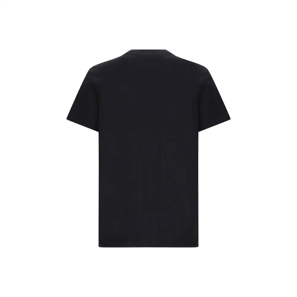 Moschino black cotton bodysuit med sort kortærmet t-shirt design