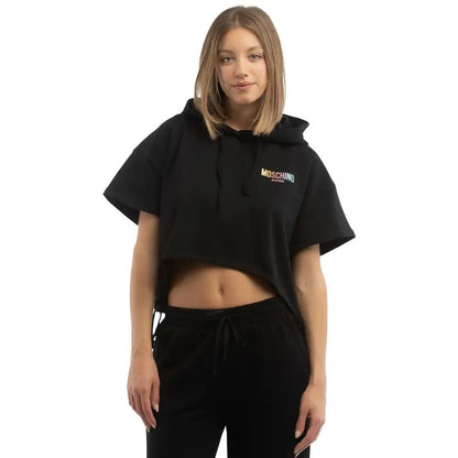 Moschino sort bomuldssweater med logo, outlet mærkevarer 100% originale brands