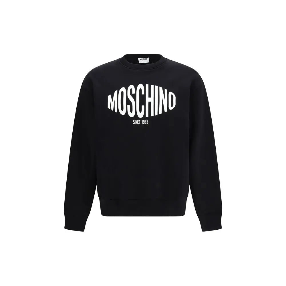 Moschino sort trøje i sort bomuld med hvid logo