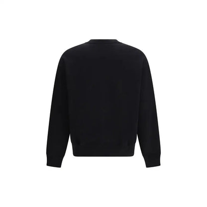 Moschino black cotton sweatshirt med lange ærmer og ribbede manchetter