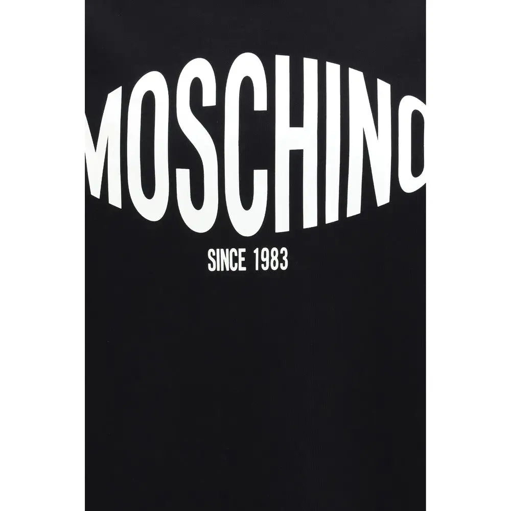 Moschino sort trøje i sort bomuld med hvidt logo siden 1983