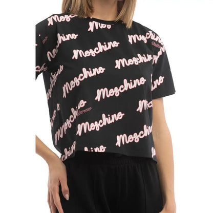 Moschino t-shirt med pink logo, 100% originale brands, spar 30–70%