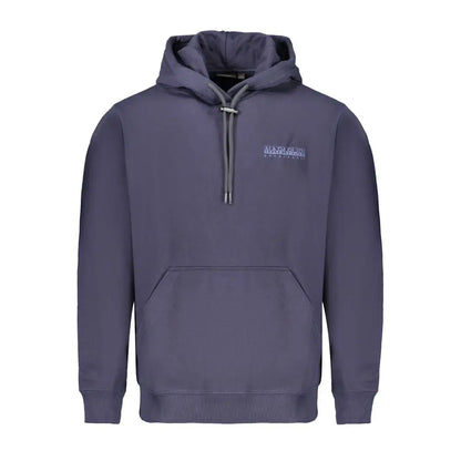 Mørkegrå Napapijri hoodie med lomme og snører, outlet mærkevarer 100% originale