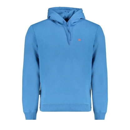 Napapijri blå bomuldssweater med norsk flag, outlet mærkevarer 100% originale