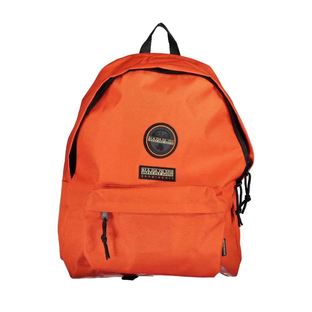 Napapijri orange backpack med sort trim og lynlåse, 100% originale brands