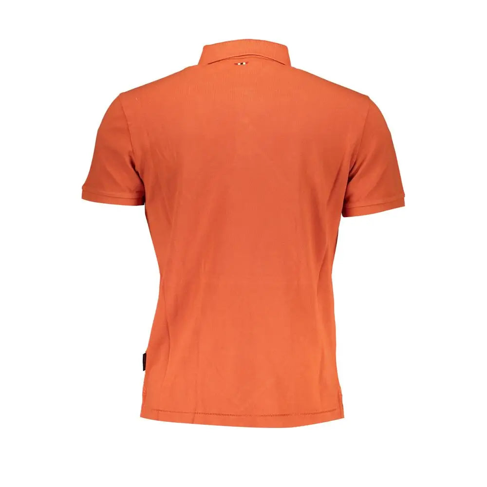 Napapijri orange cotton polo shirt med kortærmet design