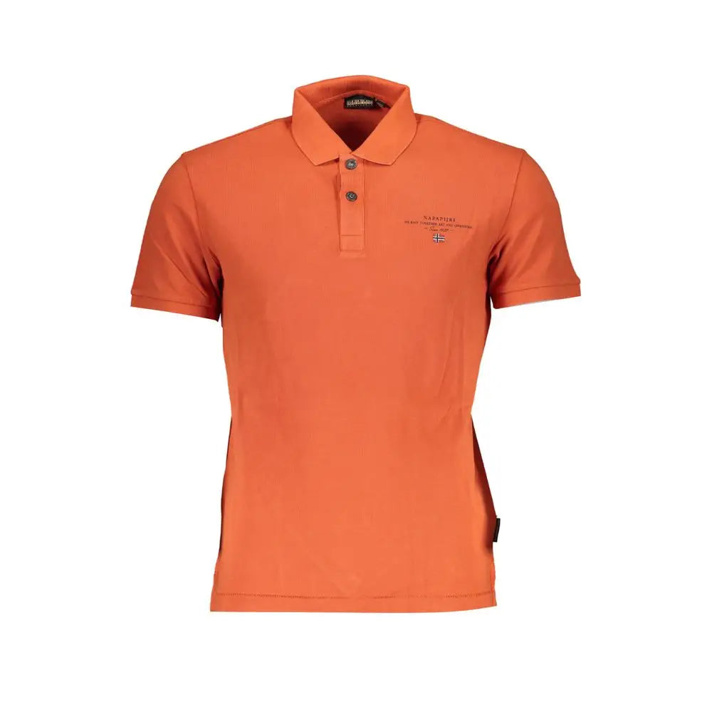 Napapijri orange cotton polo shirt med krave og logo
