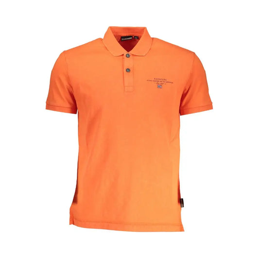 Napapijri Rosso cotton herre polo i lys orange med logo