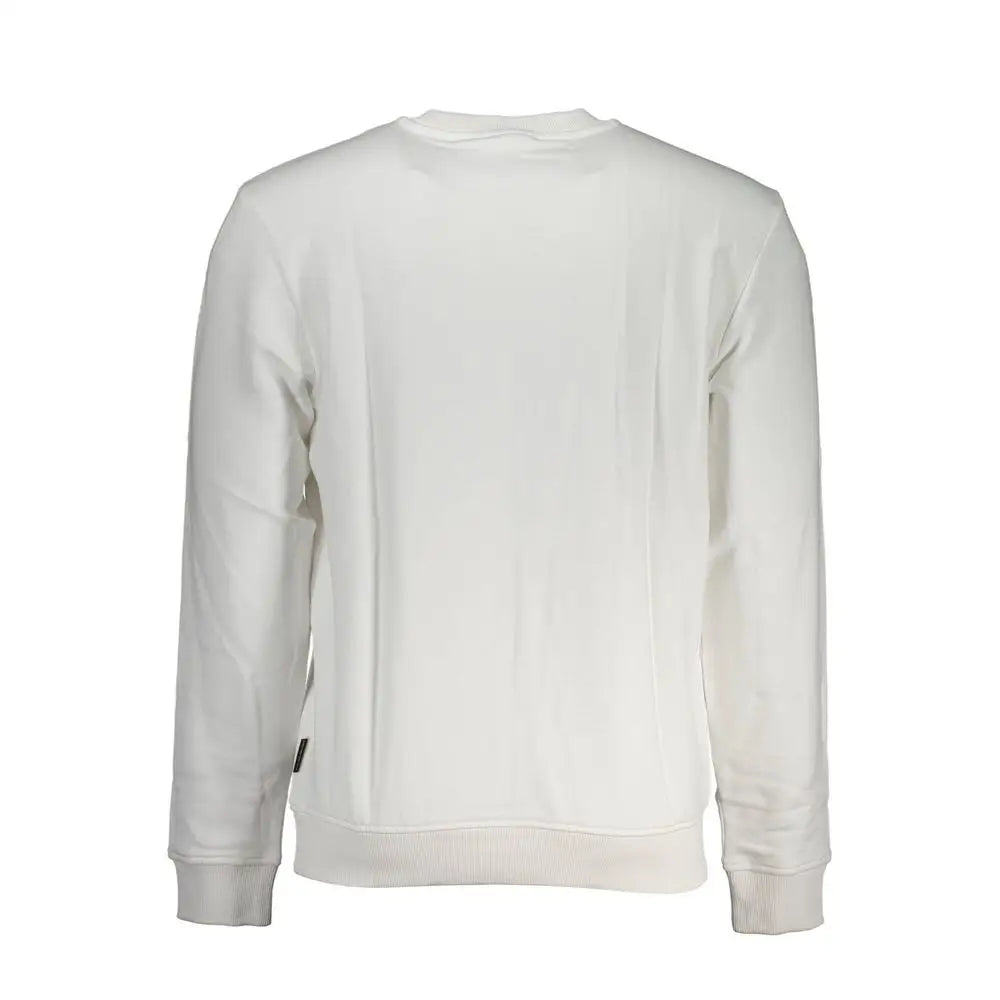 Napapijri hvid bomuld crewneck sweater med ribkante