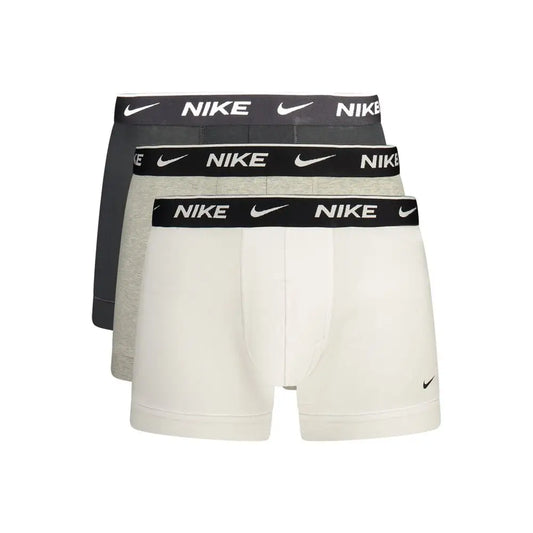 Tredpakke Nike grå bomuld herreboxershorts i hvid, grå og sort