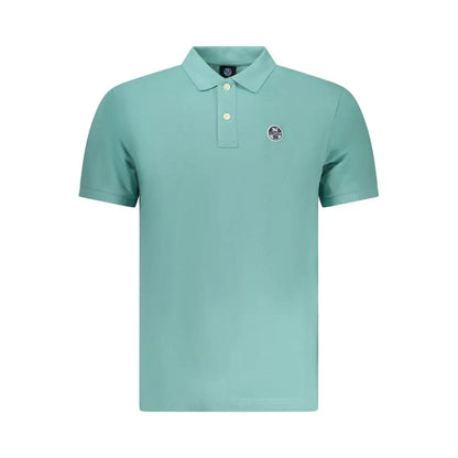 Camicia polo North Sails Azzurro in cotone teal con colletto classico