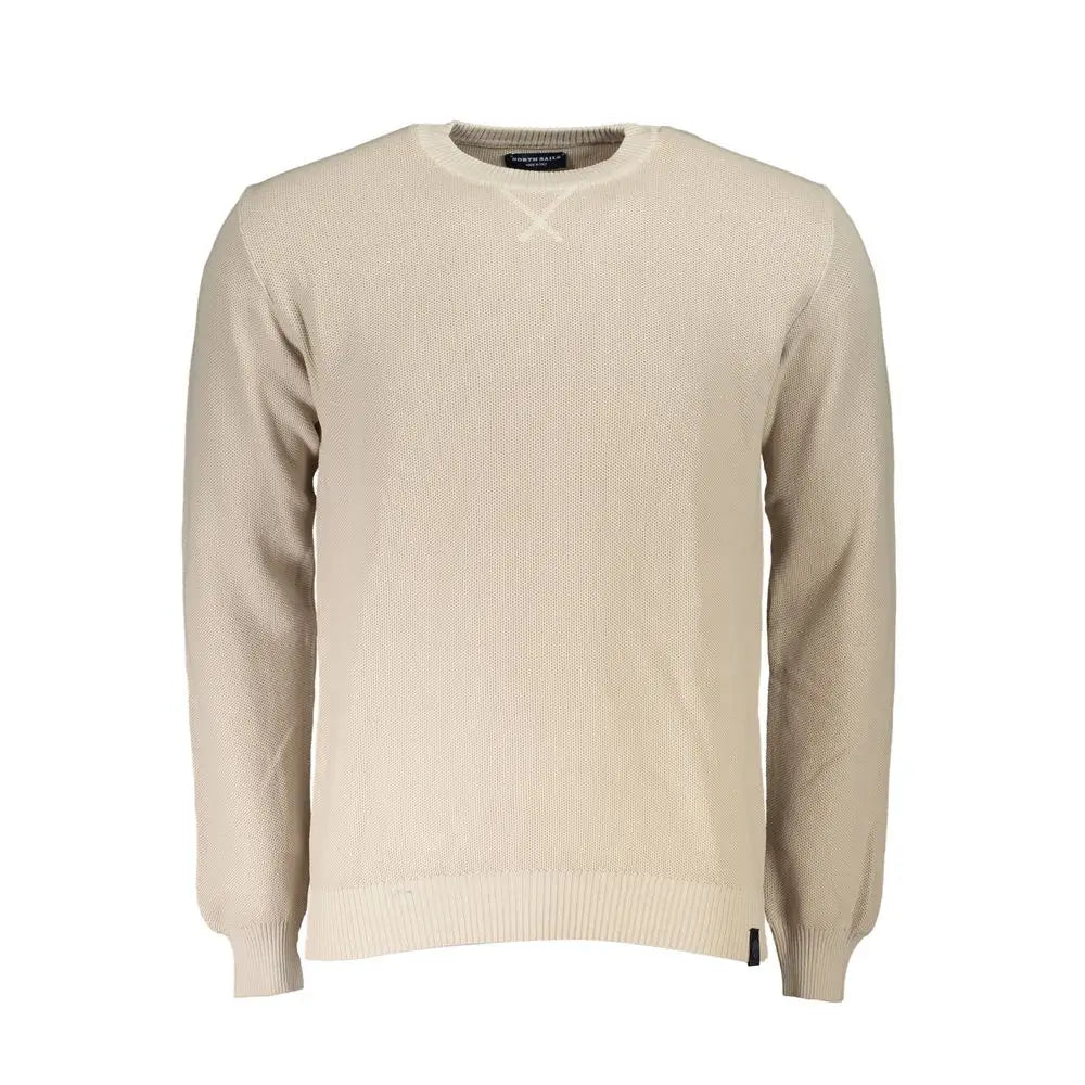North sails beige sweater med tekstureret strik og ribkantmanchetter