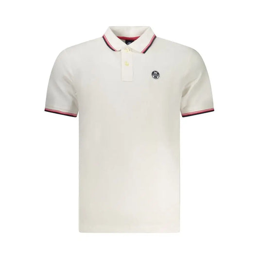 North Sails Bianco cotton polo in cream with red and navy trim