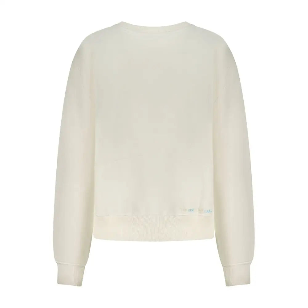 North Sails Bianco bomuldssweatshirt i cremfarvet strik med ribkantmanchetter