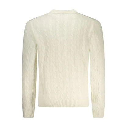 North Sails Bianco Poliammide sweater i cremfarvet cable-knit med crew neck