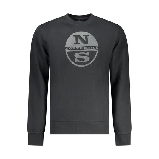 North sails black cotton herresweatshirt med gråt logo