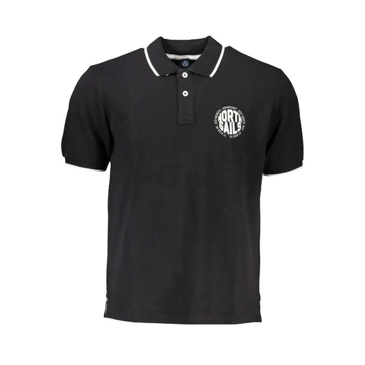 Sort sortbomulls polo fra North Sails med hvid trim og logo