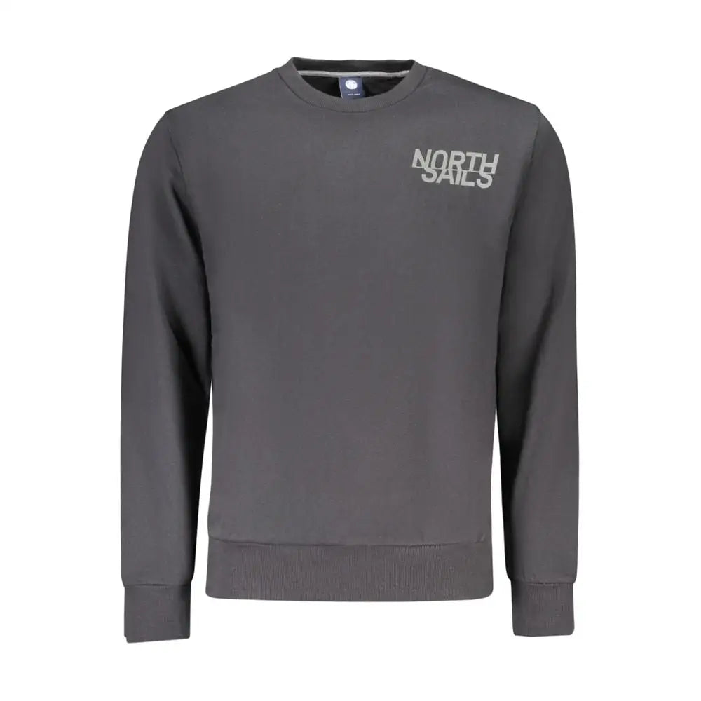 Mørkegrå North Sails sweatshirt i sort bomuld med hvidt logo