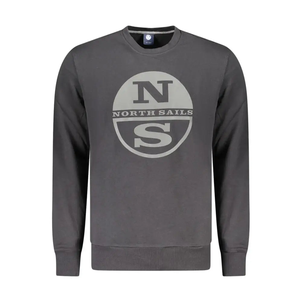 Nord Sails sort bomuldssweater med hvid logo, 100% originalt outlet mærkevare