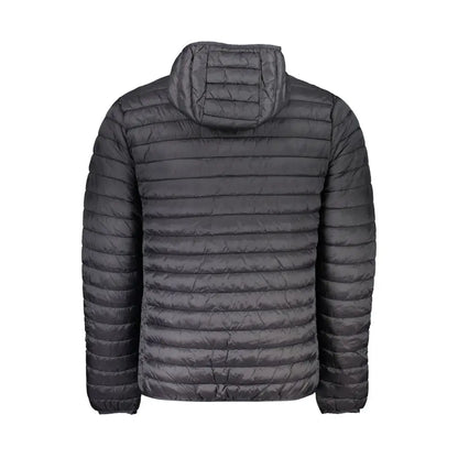 North sails black polyamide quilted puffer jacket med hætte