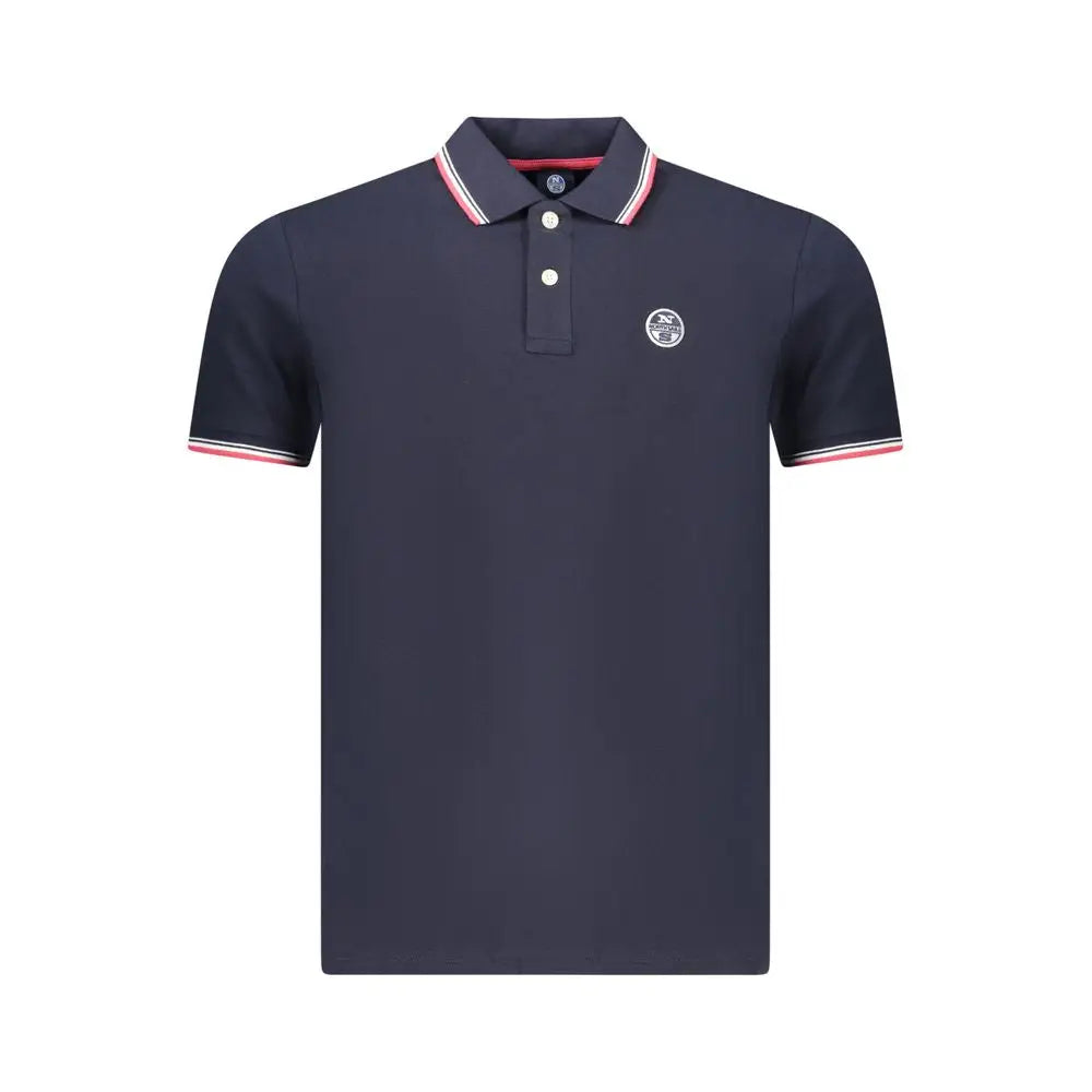 North Sails blå bomuld herre polo shirt med hvid og rød trim