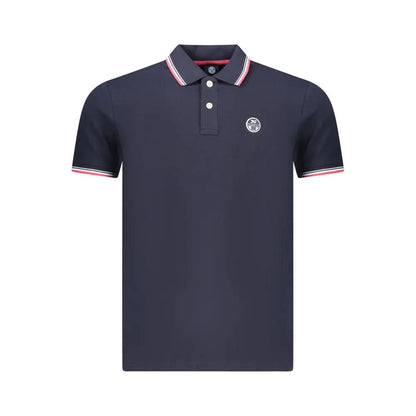North Sails blå bomuld herre polo shirt med hvid og rød trim