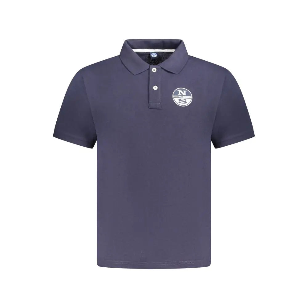 North sails blue cotton polo shirt med navy blå farve, hvid knapplak og broderet logo