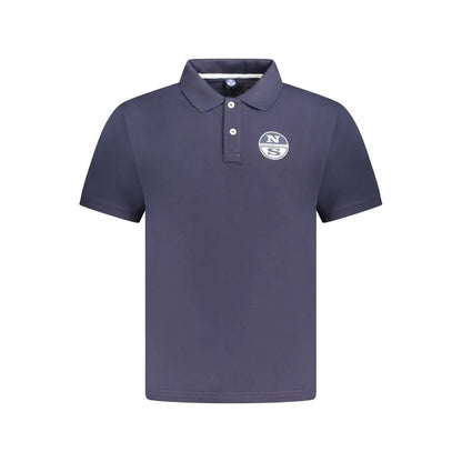 North sails blue cotton polo shirt med navy blå farve, hvid knapplak og broderet logo