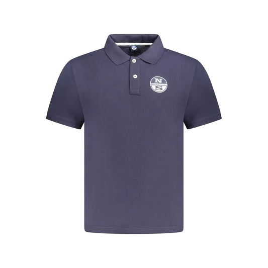 North sails blue cotton polo shirt med navy blå farve, hvid knapplak og broderet logo