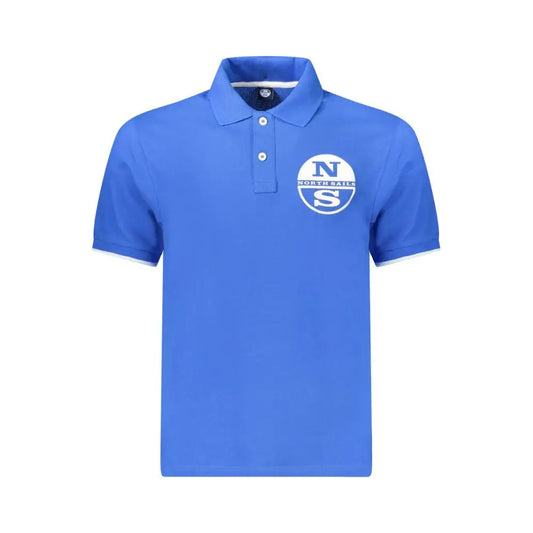 North sails blue cotton polo shirt med hvidt logo