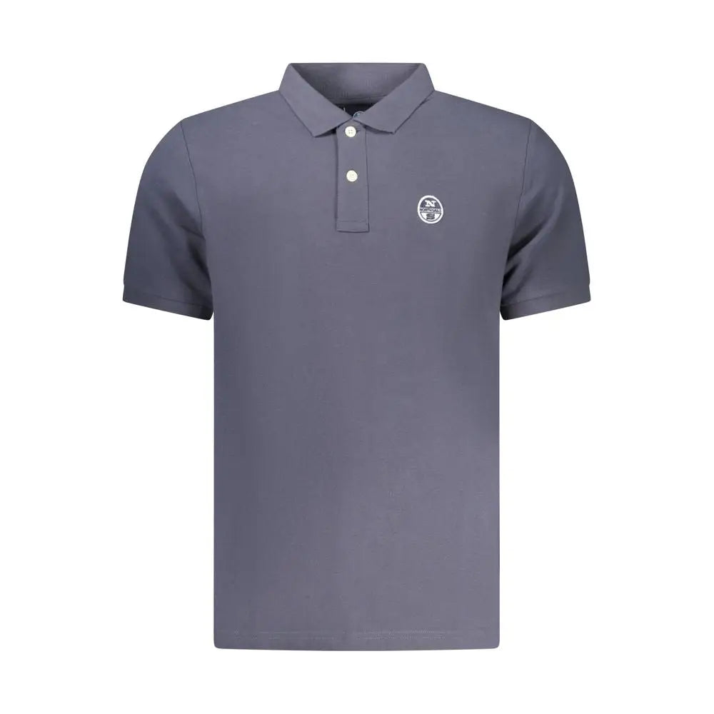 Sleek North Sails blue cotton polo i kul grå med hvid logo