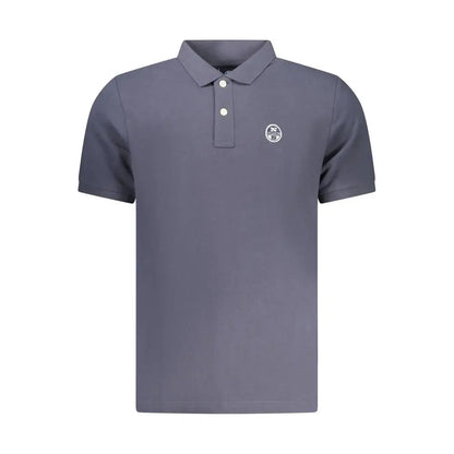 Sleek North Sails blue cotton polo i kul grå med hvid logo