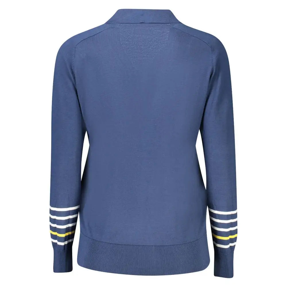 North sails blå bomulds sweater med navyblå striber