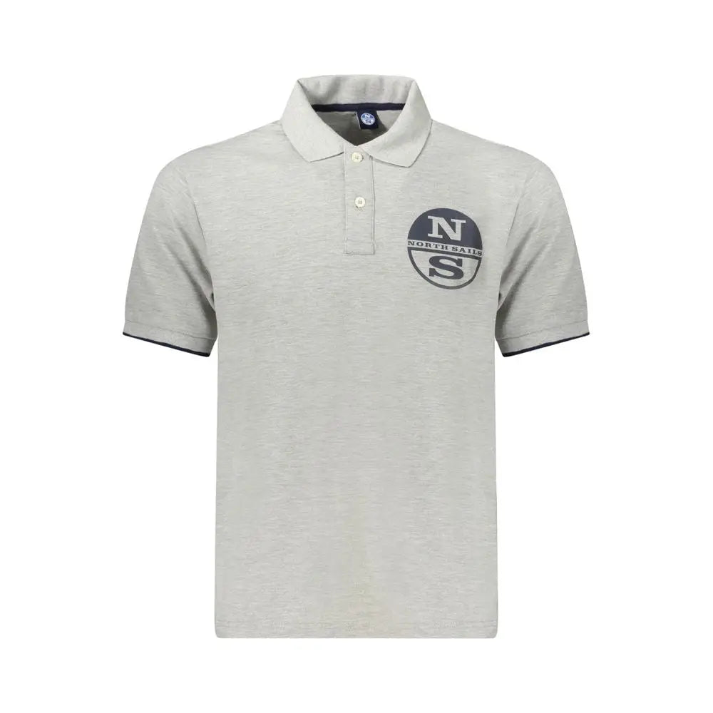 North Sails Gray Cotton Men Polo Shirt - Polo Shirts